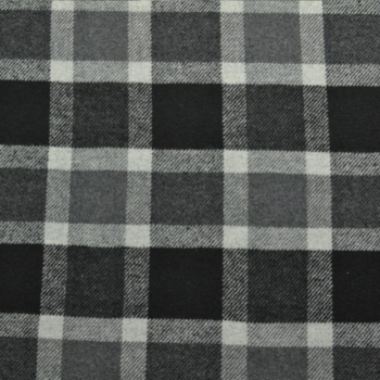 Mantelstoff / Mantelflausch - Karo - Schwarz/Grau